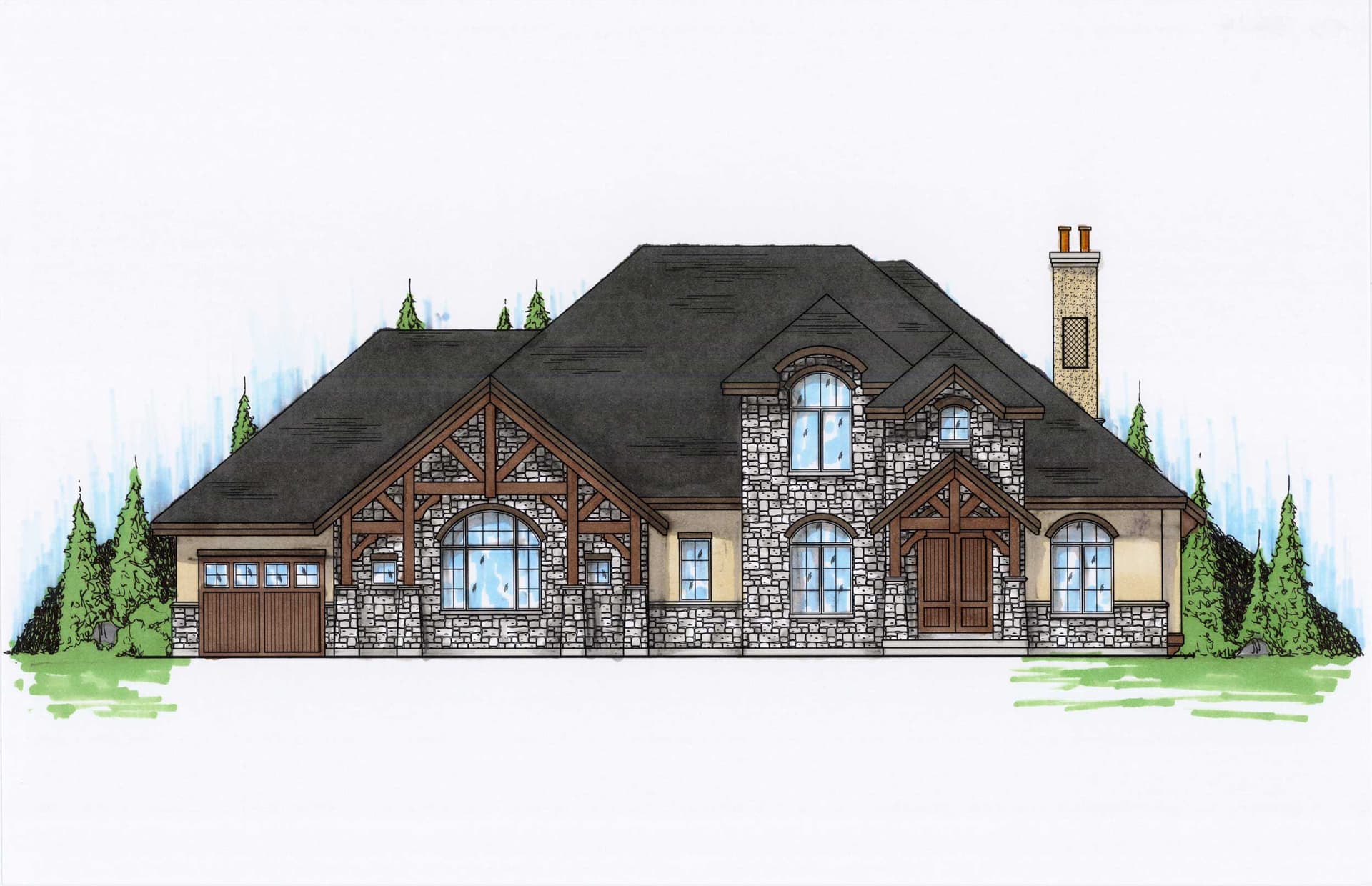 4-Bedroom, 3616 Sq Ft Country House Plan - 135-1084 - Front Exterior