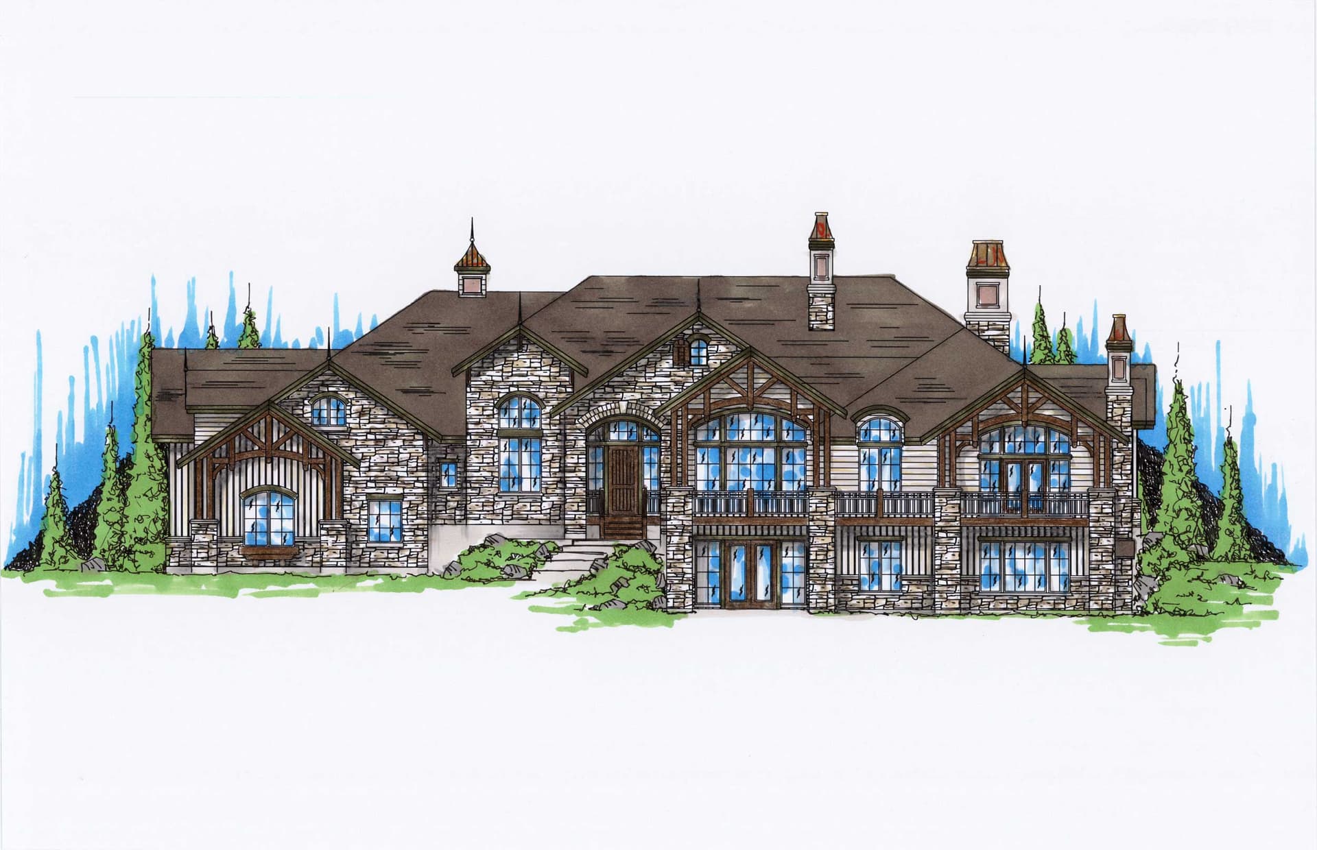 5-Bedroom, 4353 Sq Ft Country Home Plan - 135-1099 - Main Exterior
