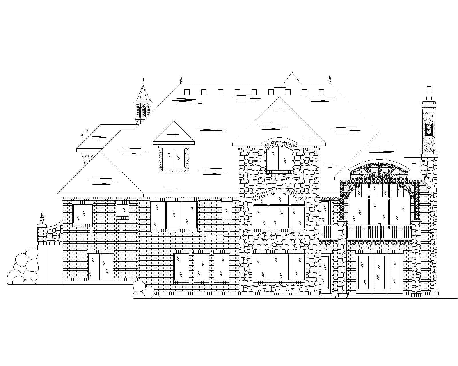 Home Plan Rear Elevation