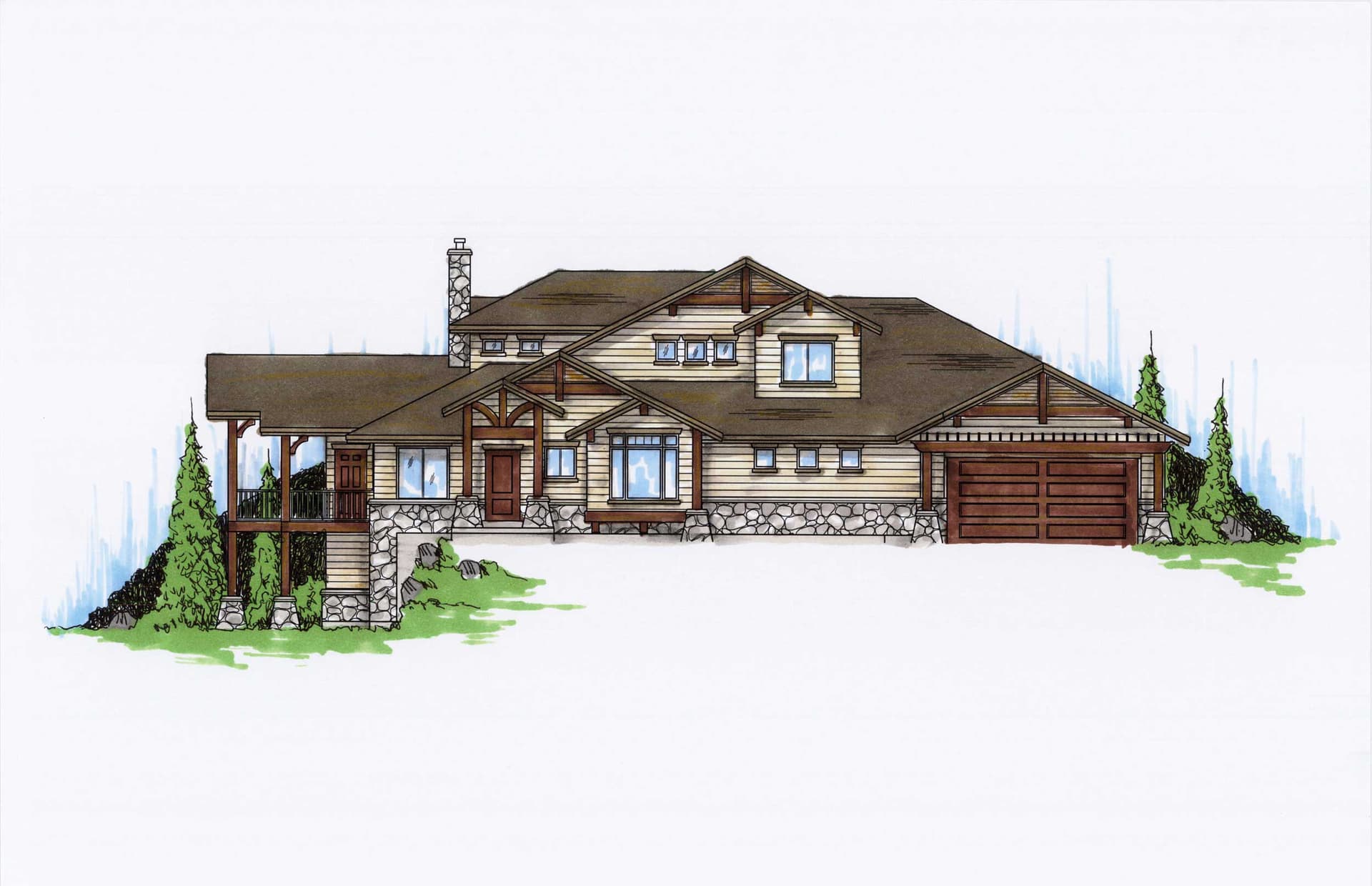 5-Bedroom, 2673 Sq Ft Craftsman Home Plan - 135-1112 - Main Exterior