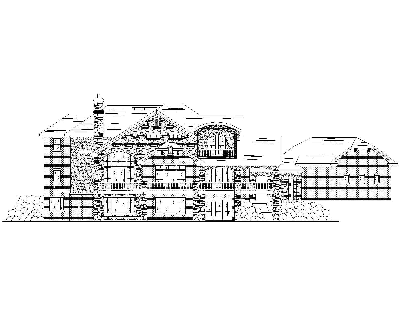 Home Plan Rear Elevation