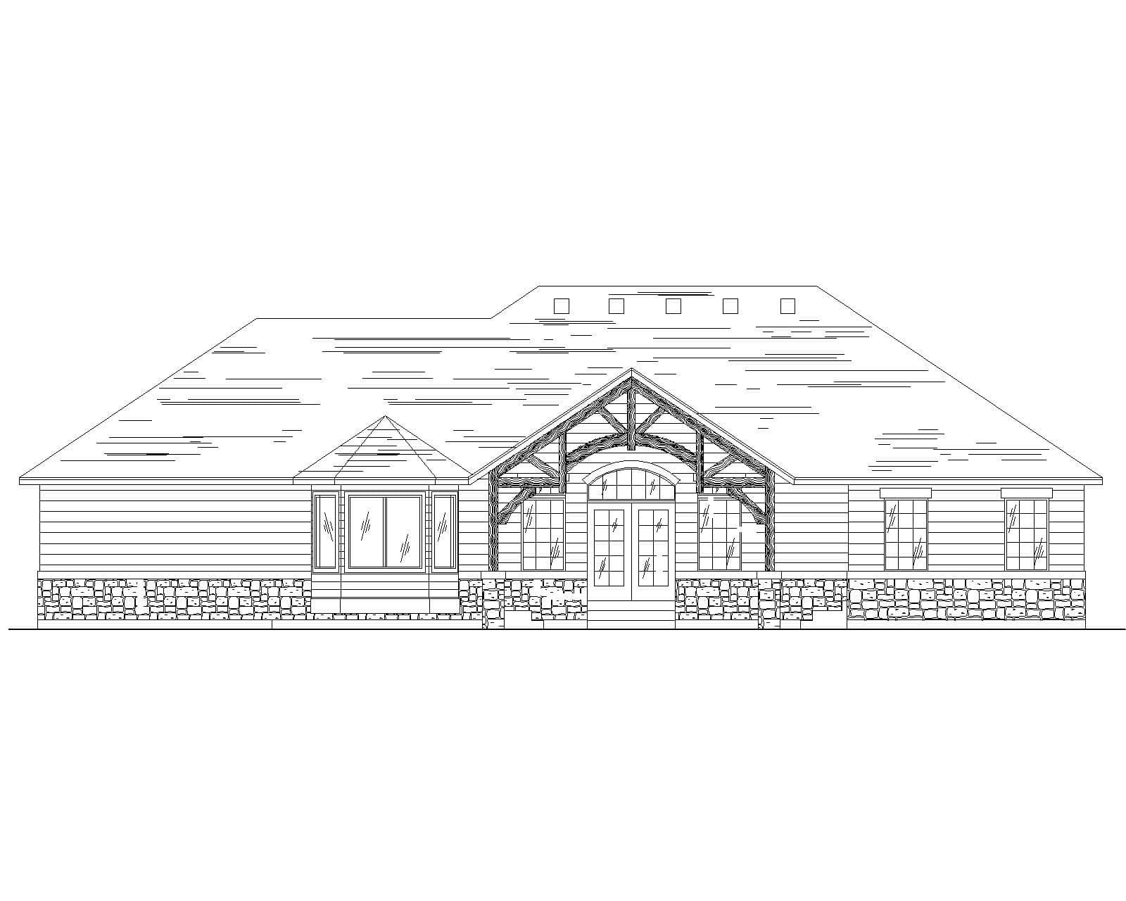 Home Plan Rear Elevation