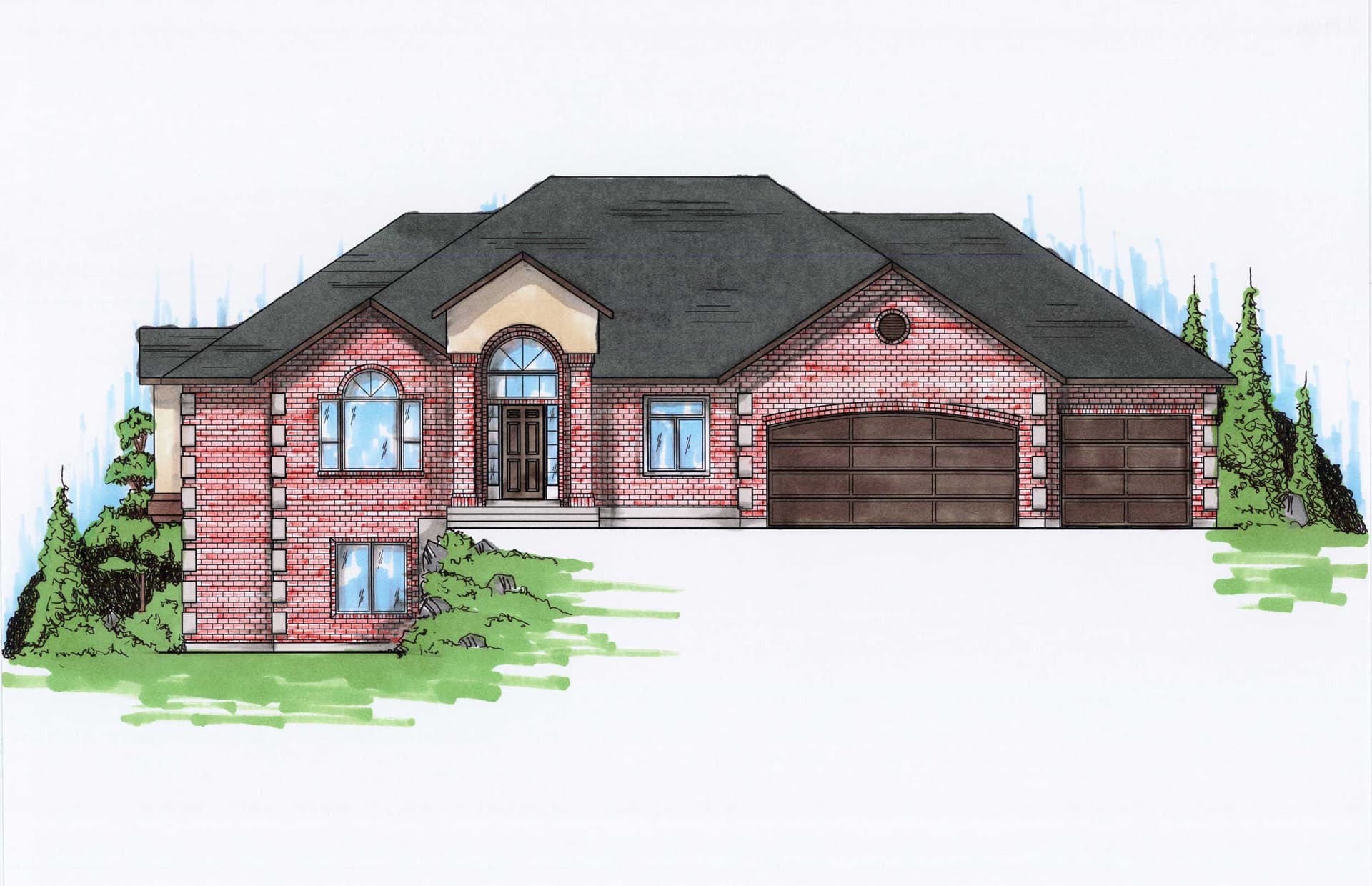 3-Bedroom, 1906 Sq Ft Ranch House Plan - 135-1162 - Front Exterior