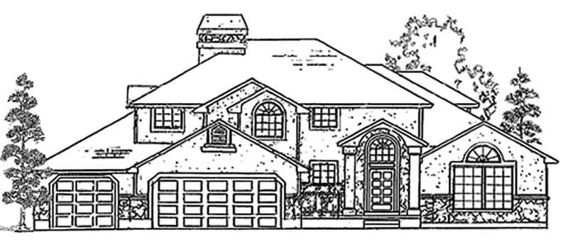 5-Bedroom, 3019 Sq Ft European Home Plan - 135-1208 - Main Exterior