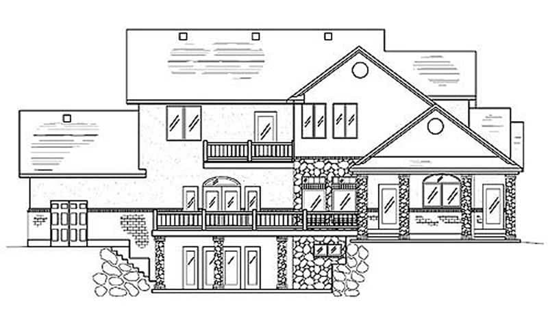 6-Bedroom, 3607 Sq Ft European House Plan - 135-1224 - Front Exterior