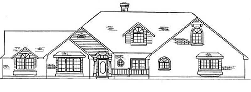 3-Bedroom, 3450 Sq Ft Country House Plan - 135-1250 - Front Exterior