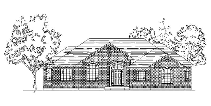 3-Bedroom, 1715 Sq Ft European House Plan - 135-1258 - Front Exterior
