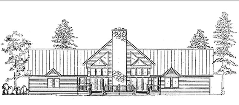 1-Bedroom, 1860 Sq Ft Log Cabin House Plan - 135-1275 - Front Exterior