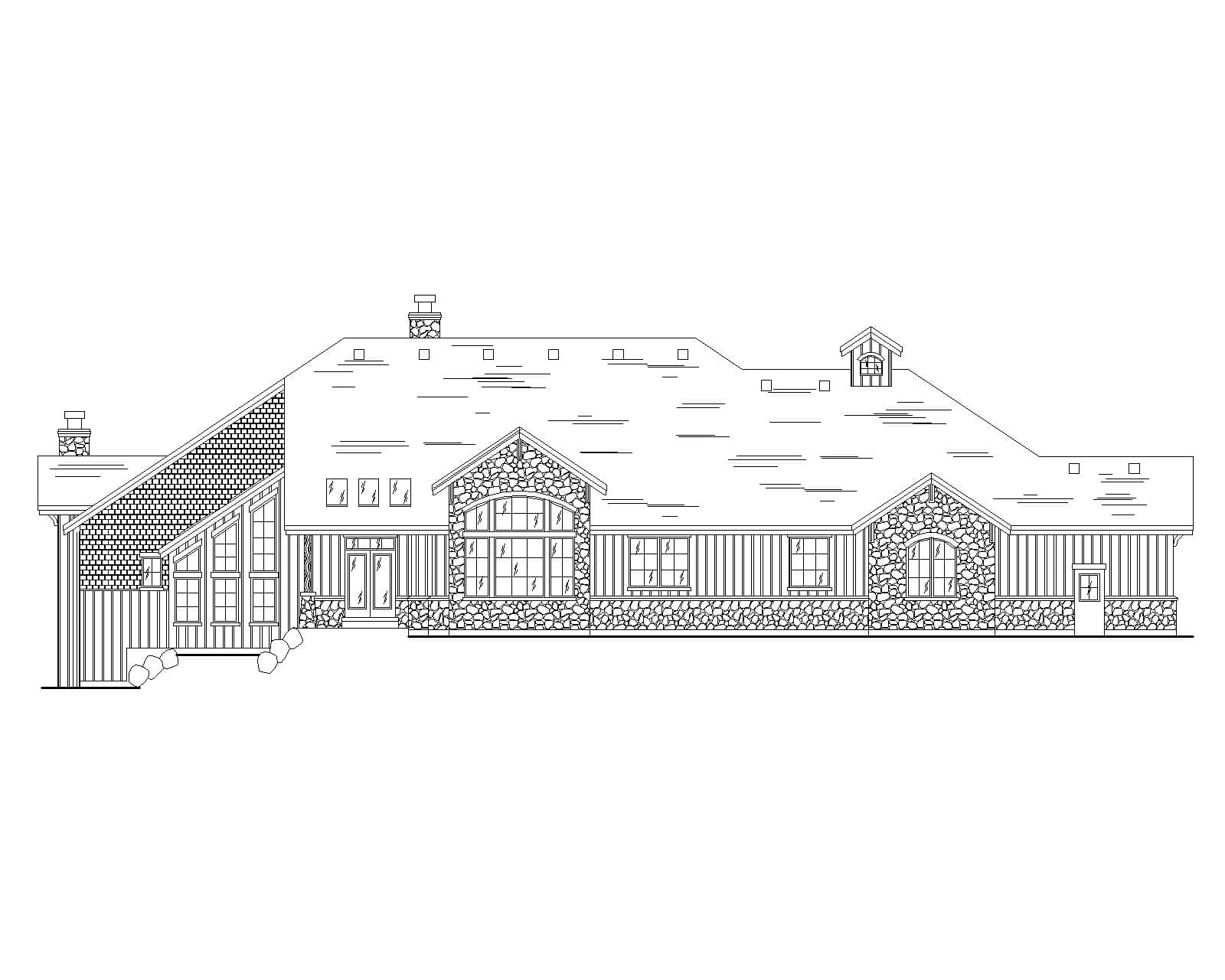 Home Plan Rear Elevation