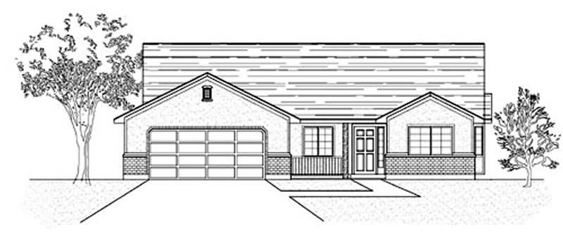 3-Bedroom, 1503 Sq Ft Ranch Home Plan - 135-1324 - Main Exterior