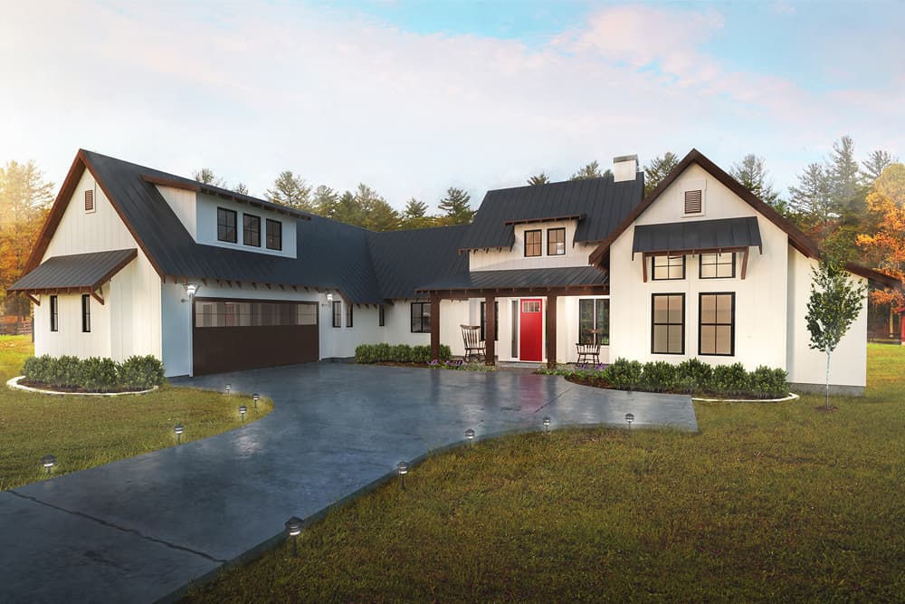 4-Bedroom, 2888 Sq Ft Farmhouse Home Plan - 136-1038 - Main Exterior