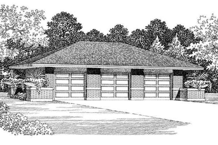 0-Bedroom, 50 Sq Ft Garage Home Plan - 137-1022 - Main Exterior