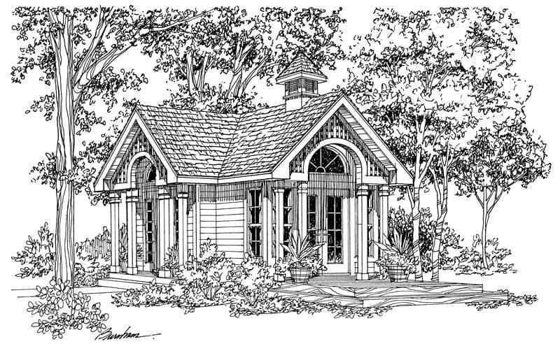 1-Bedroom, 320 Sq Ft Garage House Plan - 137-1039 - Front Exterior