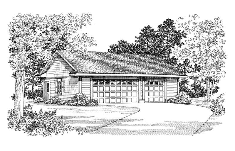 1-Bedroom, 900 Sq Ft Garage Home Plan - 137-1076 - Main Exterior