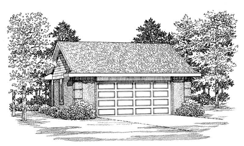 600 Sq Ft Garage Plan - 137-1108 - Front Exterior