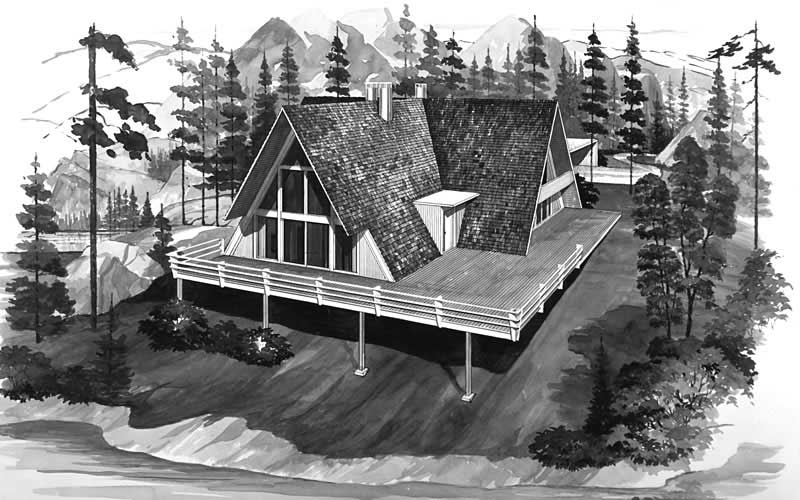 5-Bedroom, 2190 Sq Ft A Frame Home Plan - 137-1121 - Main Exterior