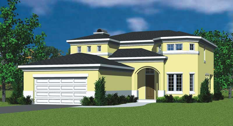 3-Bedroom, 2320 Sq Ft Mediterranean House Plan - 137-1123 - Front Exterior