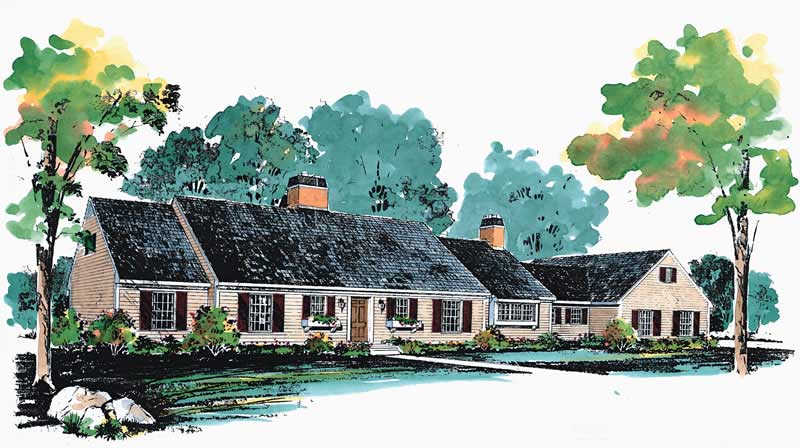 3-Bedroom, 3046 Sq Ft Cape Cod Home Plan - 137-1169 - Main Exterior