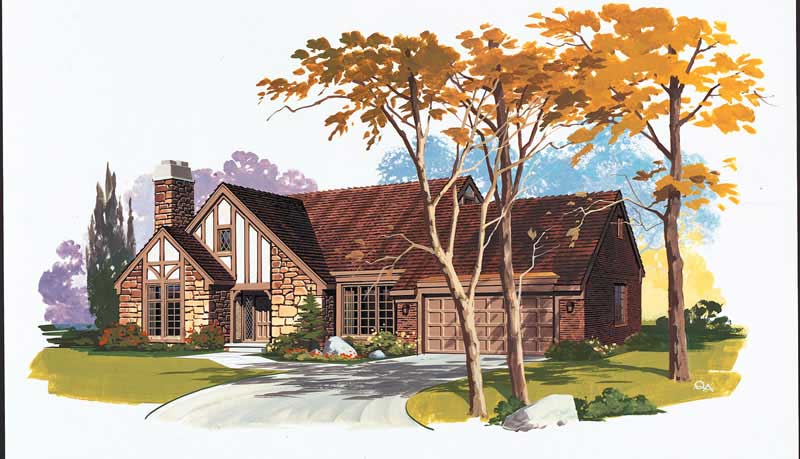 3-Bedroom, 2211 Sq Ft European House Plan - 137-1305 - Front Exterior