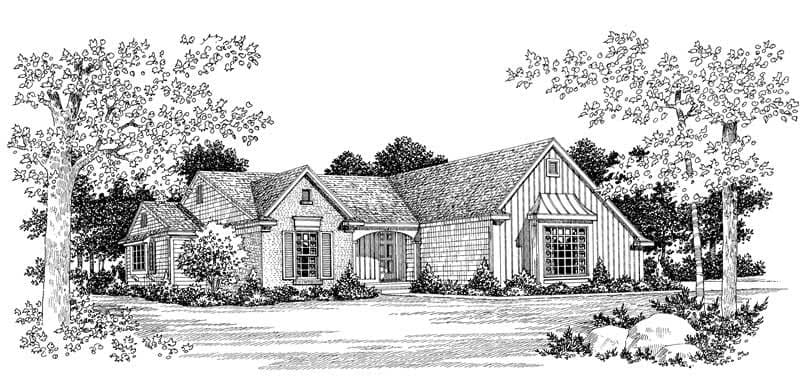 2-Bedroom, 1233 Sq Ft Country House Plan - 137-1315 - Front Exterior