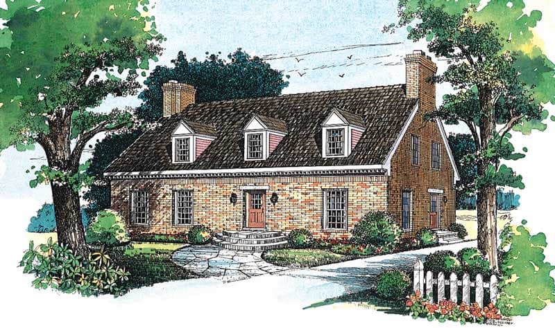 3-Bedroom, 2565 Sq Ft Cape Cod Home Plan - 137-1371 - Main Exterior