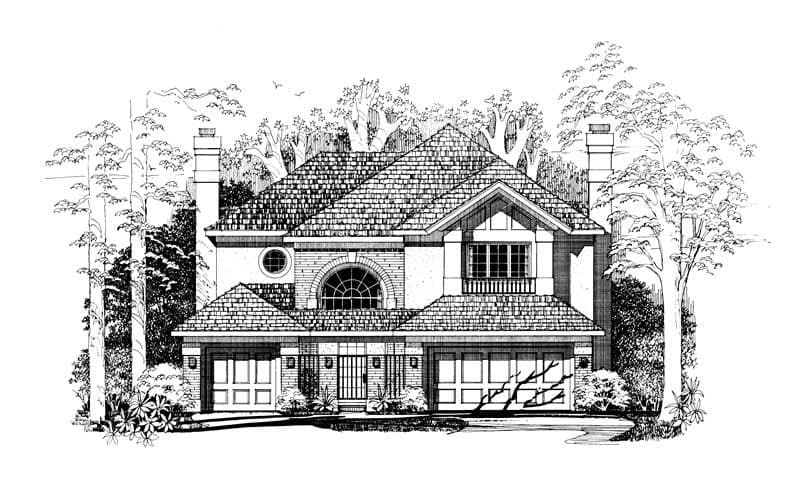 4-Bedroom, 3078 Sq Ft Mediterranean Home Plan - 137-1405 - Main Exterior