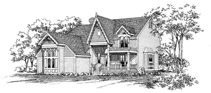 4-Bedroom, 2192 Sq Ft Victorian House Plan - 137-1409 - Front Exterior