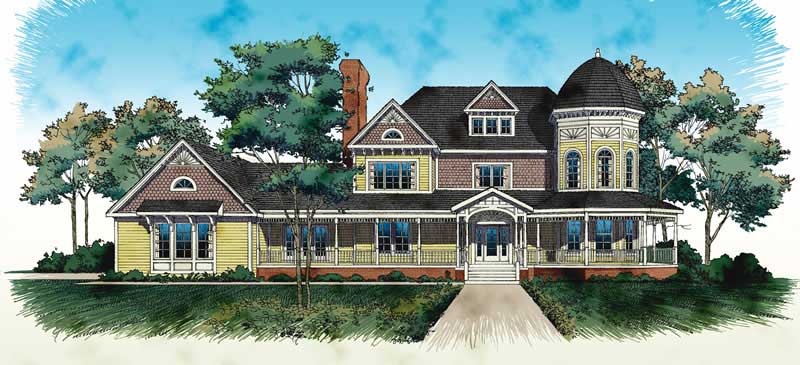 4-Bedroom, 4812 Sq Ft Victorian Home Plan - 137-1416 - Main Exterior