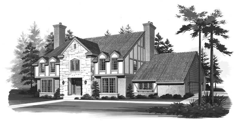 4-Bedroom, 3133 Sq Ft European Home Plan - 137-1440 - Main Exterior