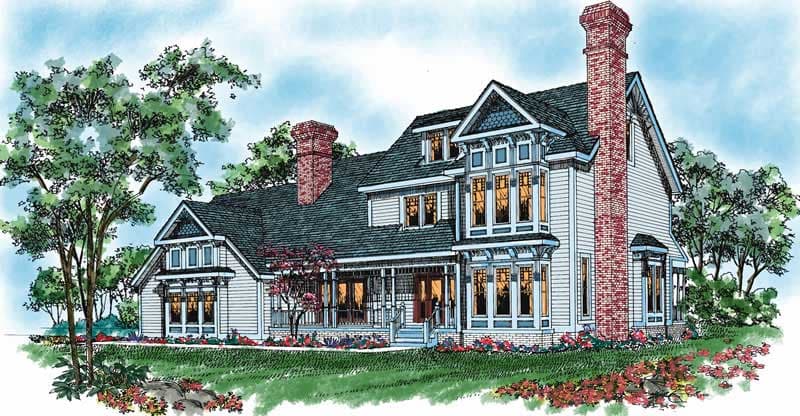 4-Bedroom, 3264 Sq Ft Victorian Home Plan - 137-1475 - Main Exterior