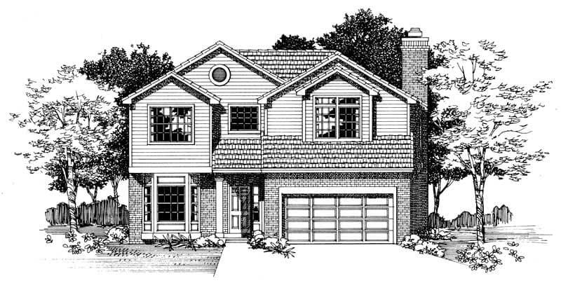 4-Bedroom, 2263 Sq Ft Country House Plan - 137-1495 - Front Exterior