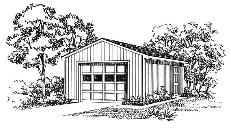 1-Bedroom, 320 Sq Ft Garage Home Plan - 137-1519 - Main Exterior