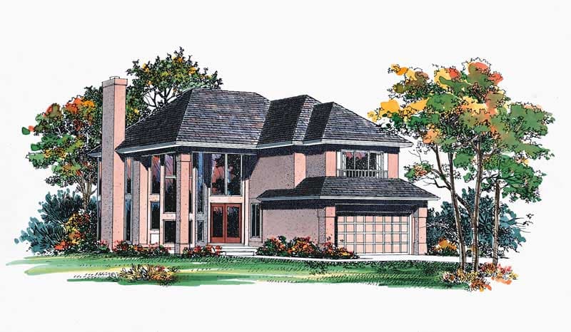 4-Bedroom, 2319 Sq Ft Contemporary House Plan - 137-1543 - Front Exterior