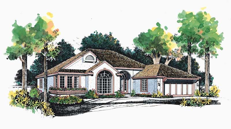 3-Bedroom, 1981 Sq Ft Ranch House Plan - 137-1577 - Front Exterior