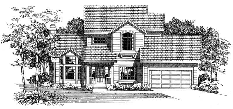 2-Bedroom, 1825 Sq Ft Traditional House Plan - 137-1591 - Front Exterior