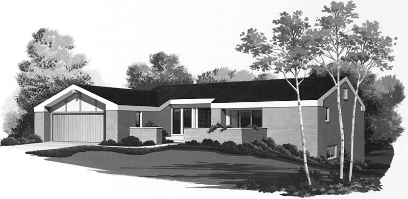 4-Bedroom, 1856 Sq Ft Contemporary Home Plan - 137-1596 - Main Exterior