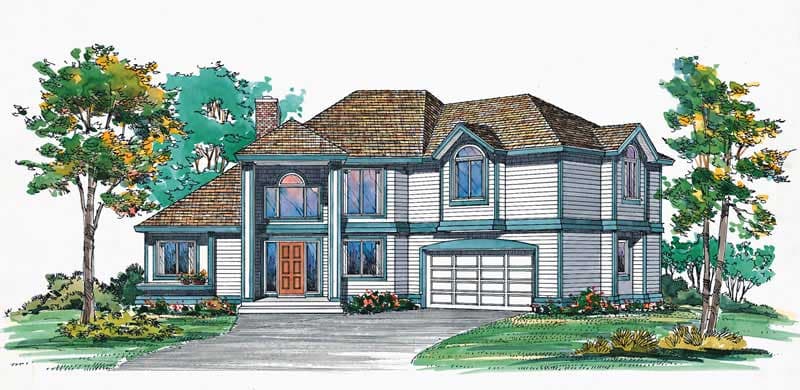 3-Bedroom, 2419 Sq Ft Transitional House Plan - 137-1625 - Front Exterior