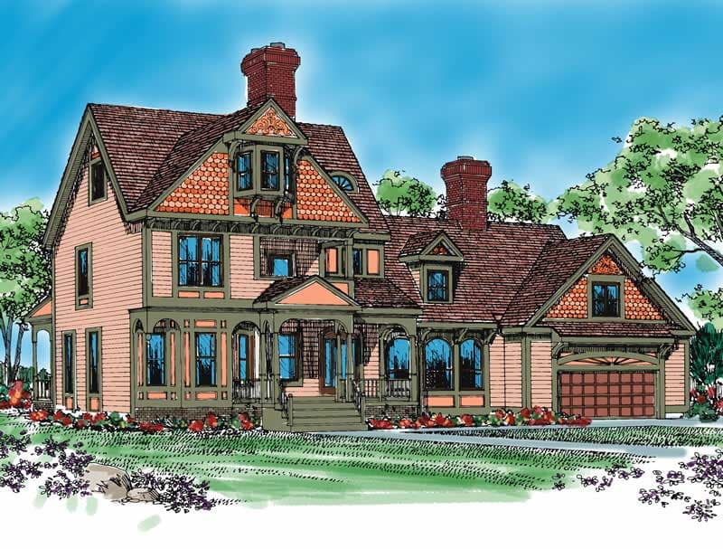 4-Bedroom, 3502 Sq Ft Victorian Home Plan - 137-1631 - Main Exterior