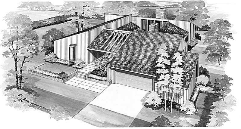 4-Bedroom, 2495 Sq Ft Contemporary House Plan - 137-1643 - Front Exterior