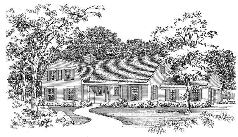 3-Bedroom, 2372 Sq Ft Colonial House Plan - 137-1685 - Front Exterior