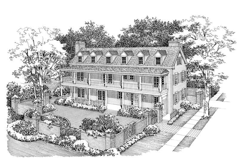 5-Bedroom, 3892 Sq Ft Colonial Home Plan - 137-1687 - Main Exterior