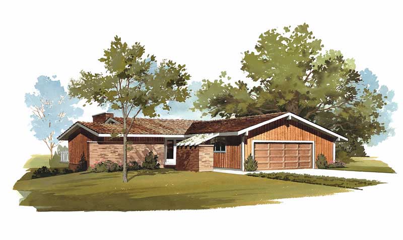 3-Bedroom, 1242 Sq Ft Contemporary Home Plan - 137-1754 - Main Exterior
