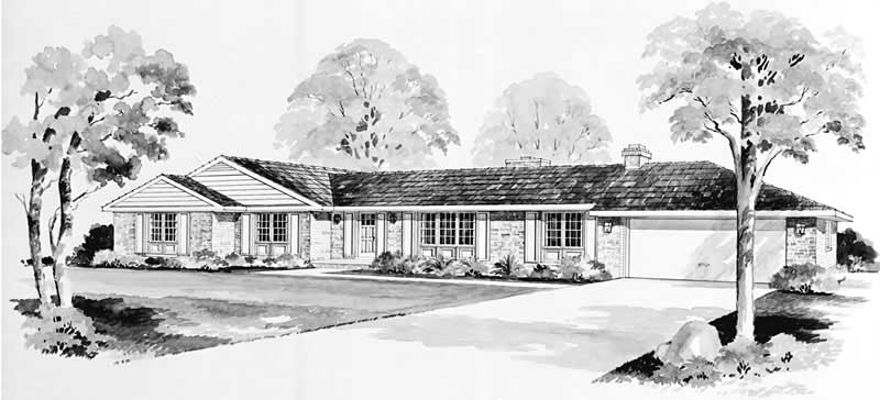 4-Bedroom, 2000 Sq Ft Ranch Home Plan - 137-1766 - Main Exterior