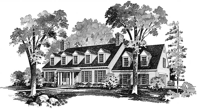 3-Bedroom, 2745 Sq Ft Colonial Home Plan - 137-1781 - Main Exterior