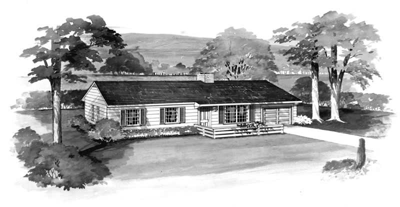 2-Bedroom, 1232 Sq Ft Ranch House Plan - 137-1788 - Front Exterior