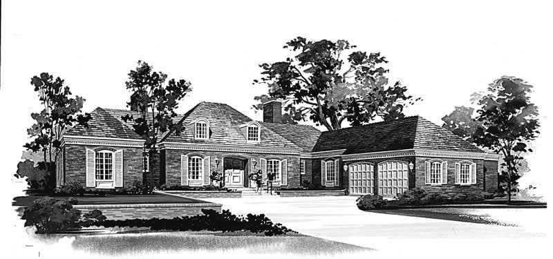3-Bedroom, 3280 Sq Ft European Home Plan - 137-1809 - Main Exterior