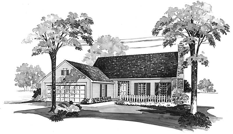 3-Bedroom, 1866 Sq Ft Colonial Home Plan - 137-1829 - Main Exterior