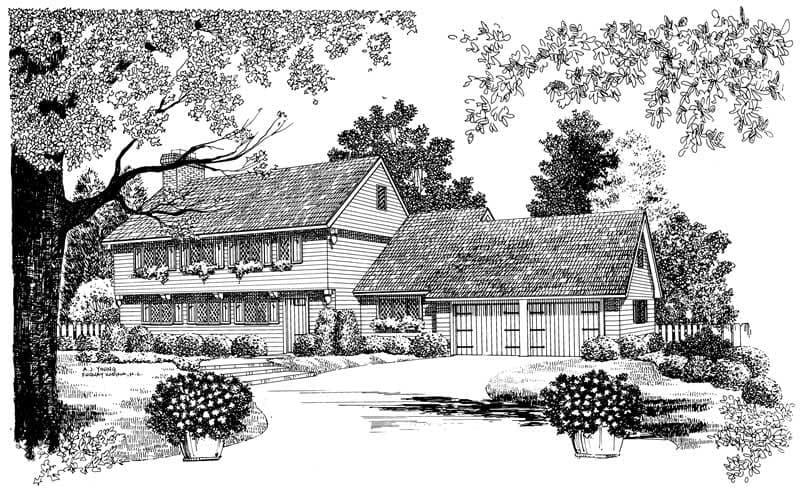 4-Bedroom, 2455 Sq Ft Colonial House Plan - 137-1832 - Front Exterior
