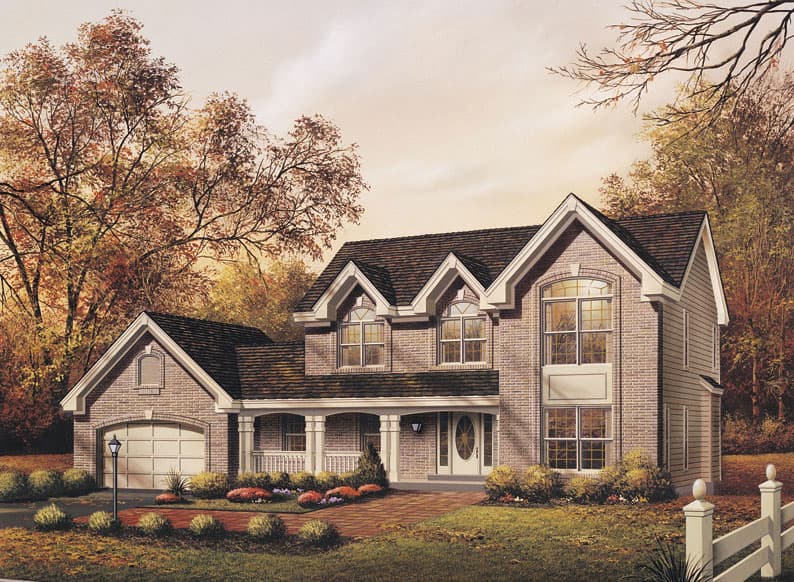 4-Bedroom, 2521 Sq Ft Colonial Home Plan - 138-1082 - Main Exterior