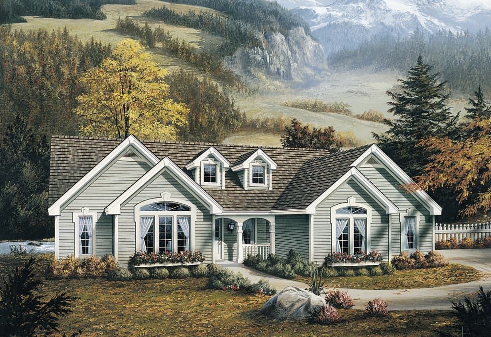 4-Bedroom, 1761 Sq Ft Ranch House Plan - 138-1098 - Front Exterior